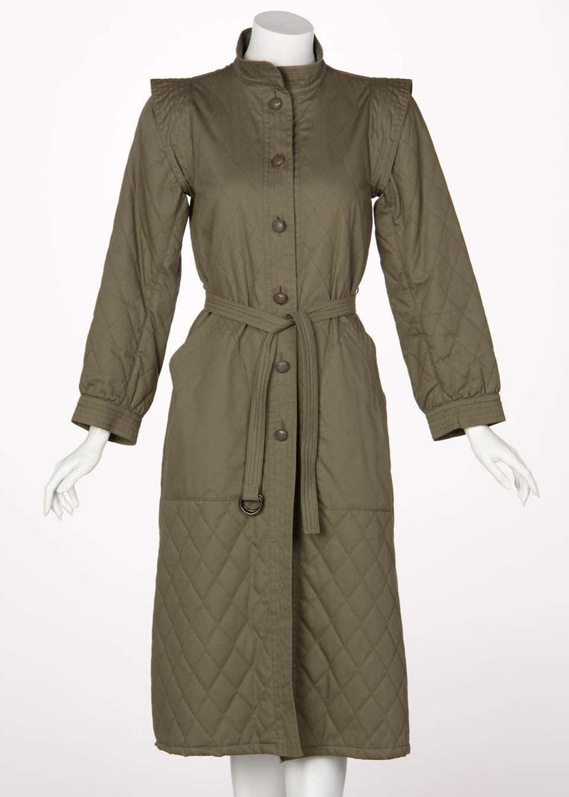 Yves Saint Laurent Russian Collection Quilted Trench Coat YSL 1976