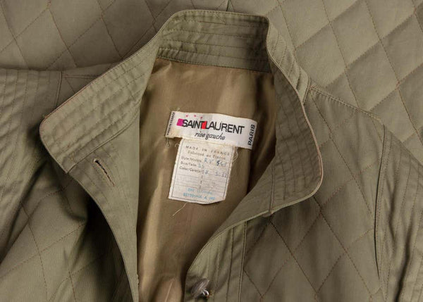 Yves Saint Laurent Russian Collection Quilted Trench Coat YSL 1976