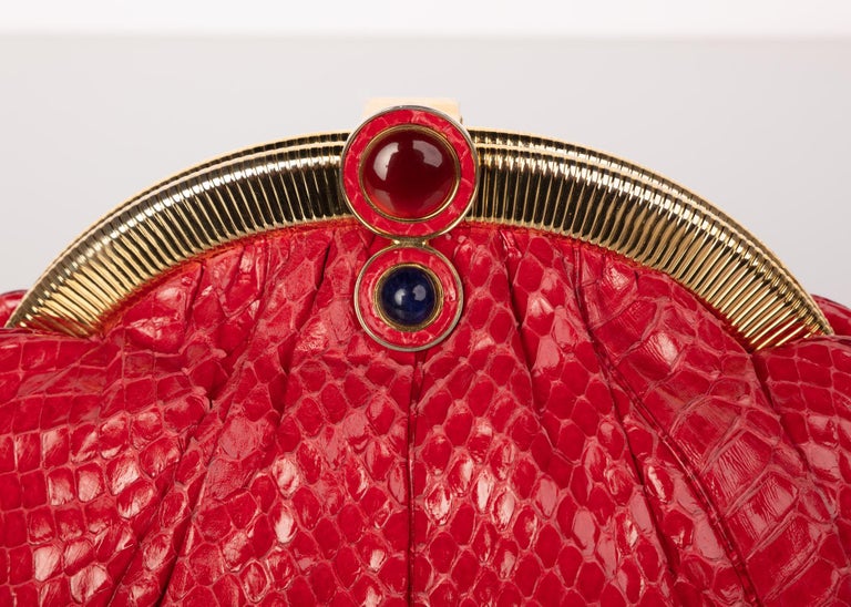 Vintage Judith Leiber Red Snake Skin Clutch Bag at 1stDibs  judith leiber  vintage bags, vintage judith leiber bags, vintage judith leiber handbags