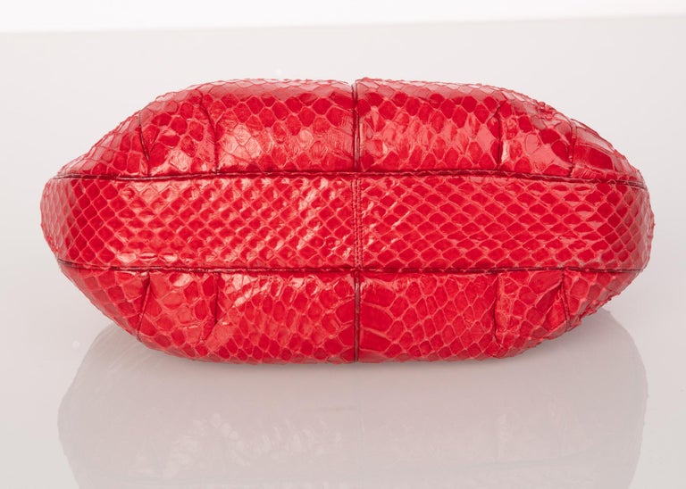 Vintage Judith Leiber Red Snake Skin Clutch Bag