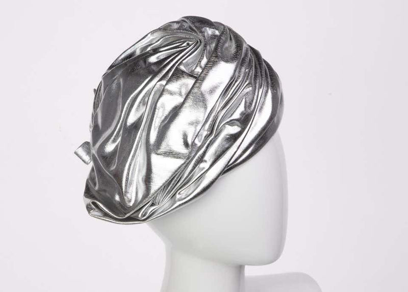 Christian Dior Silver Lame Turban Hat, 1960s