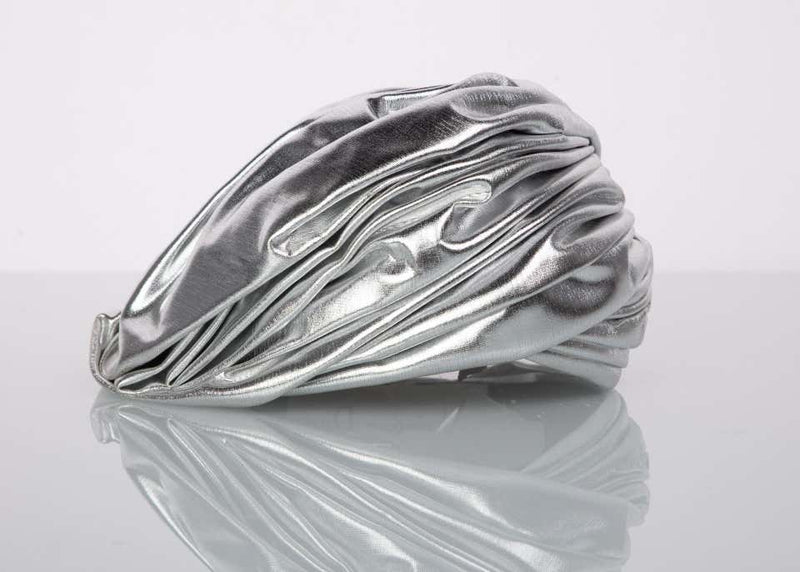 Christian Dior Silver Lame Turban Hat, 1960s