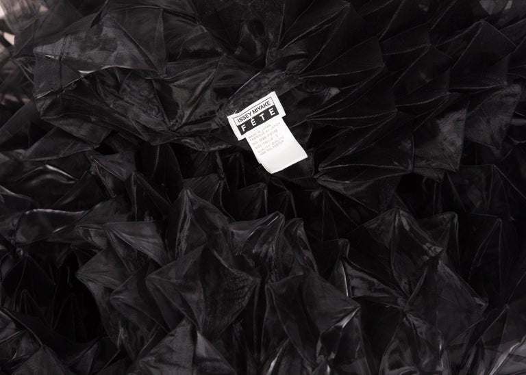 Issey Miyake Fette Black Organza Cape Top