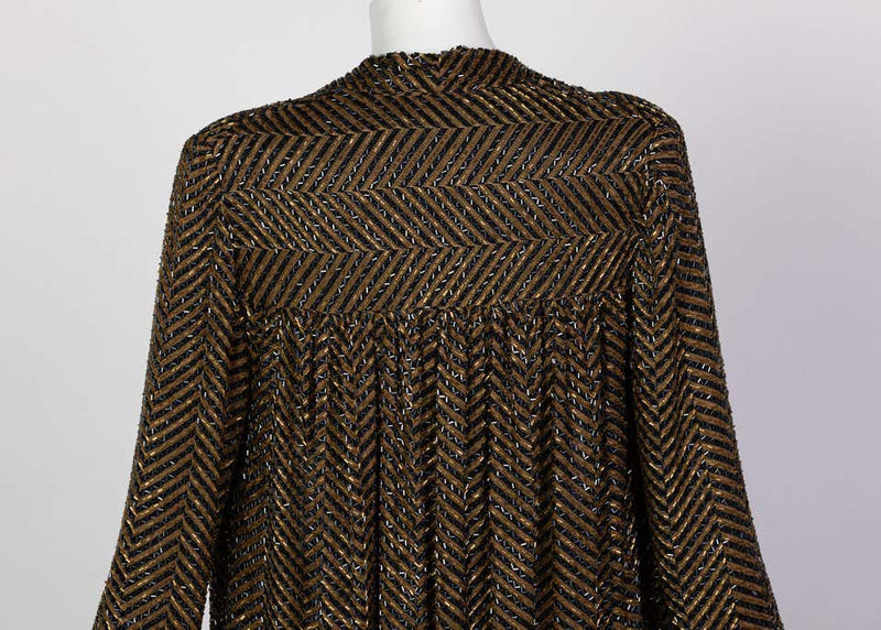 Bob Mackie Art Deco Gold Black Beaded Jacket, 1980s