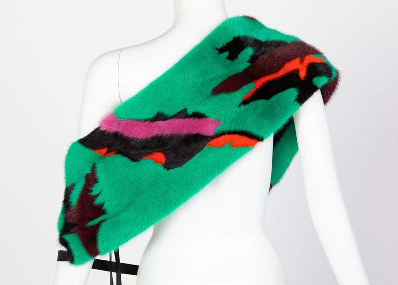 Proenza Schouler Colorful Mink Fur Leather Shrug, 2016