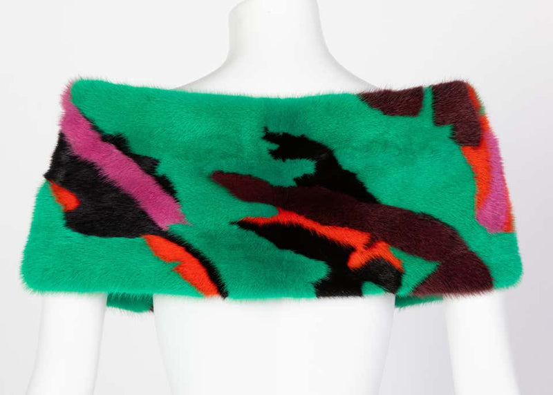 Proenza Schouler Colorful Mink Fur Leather Shrug, 2016