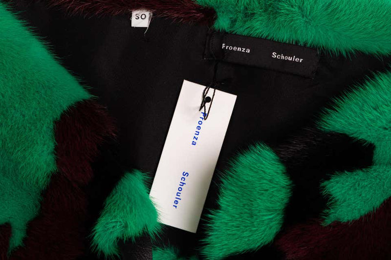 Proenza Schouler Colorful Mink Fur Leather Shrug, 2016