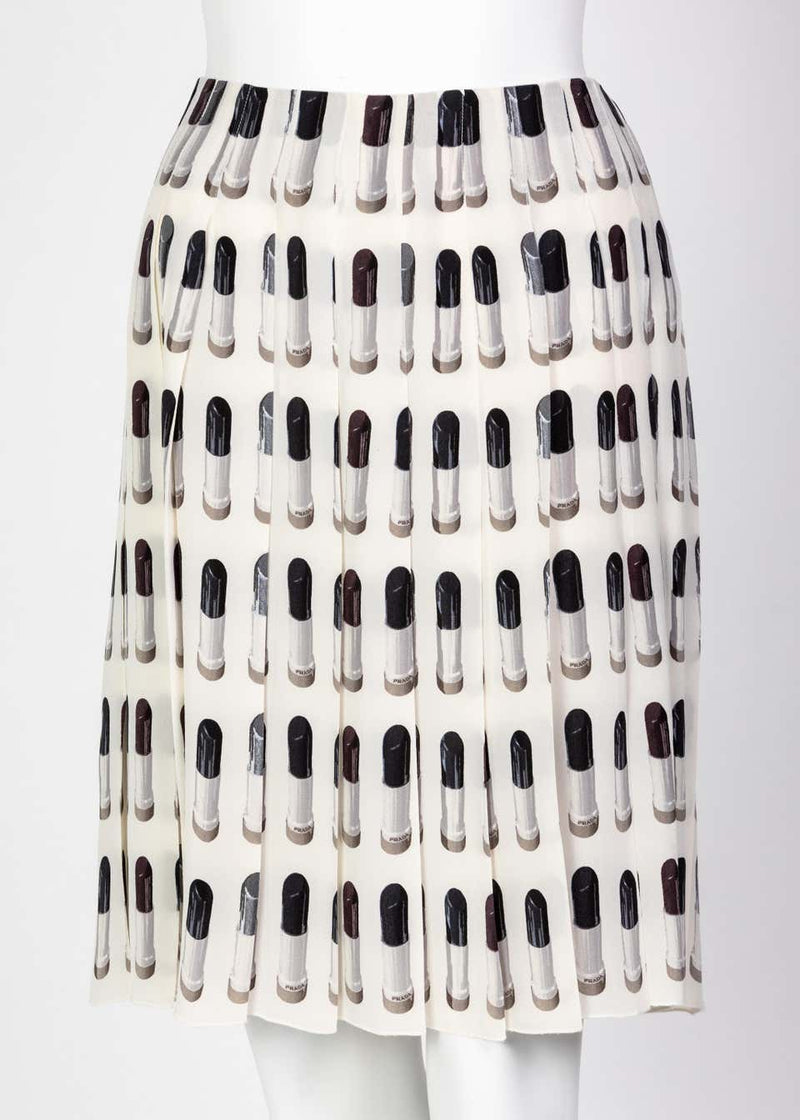 Prada Runway Lipstick Print Skirt Rare & Collectable Spring 2000 size 40
