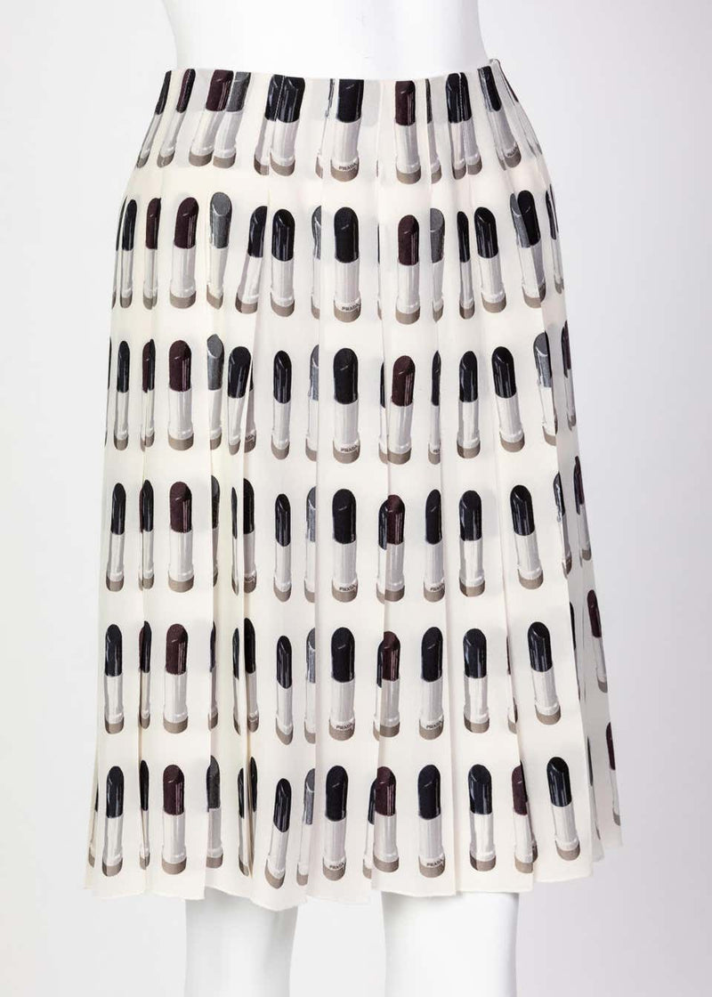 Prada Runway Lipstick Print Skirt Rare & Collectable Spring 2000 size 40