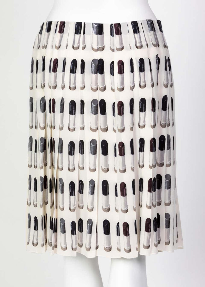 Prada Runway Lipstick Print Skirt Rare & Collectable Spring 2000 size 40