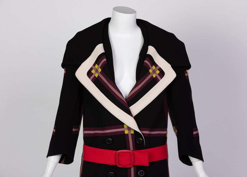 Prada F/W 2011 Wool Coat w/ Red Belt Runway