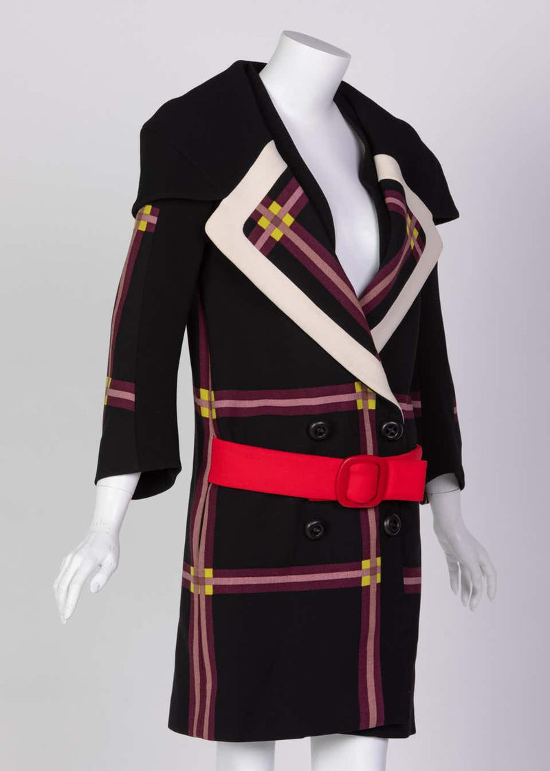 Prada F/W 2011 Wool Coat w/ Red Belt Runway