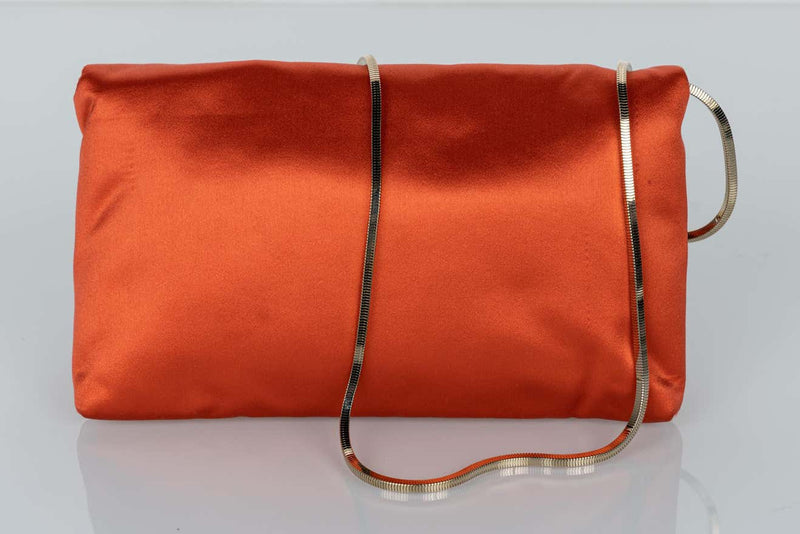 Lanvin Alber Elbaz Orange Satin Jewel Embellished Shoulder Bag/ Clutch