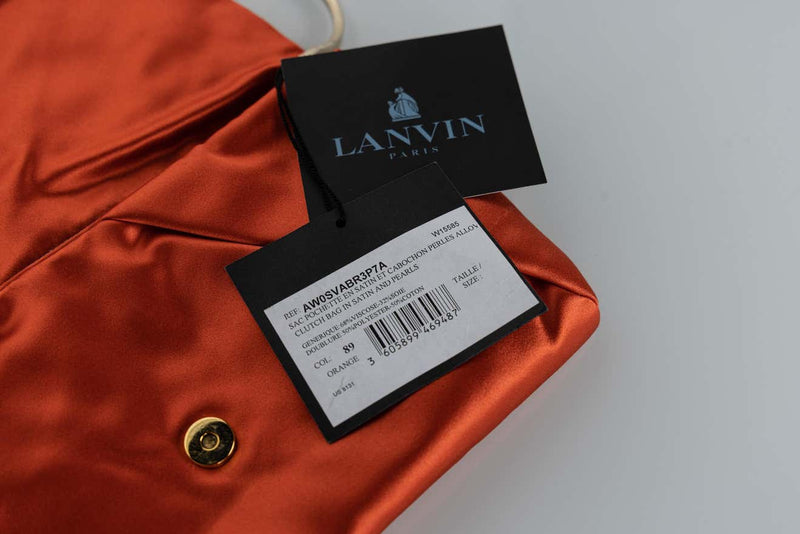 Lanvin Alber Elbaz Orange Satin Jewel Embellished Shoulder Bag/ Clutch