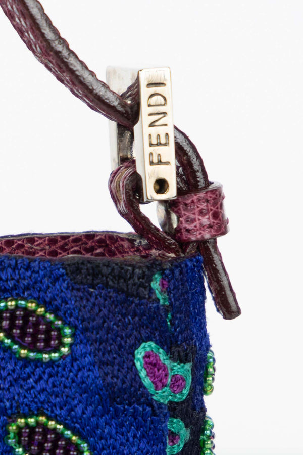 Vintage Rare Fendi Victor Vasarely Lizard Trim Mini Bag, 1990s
