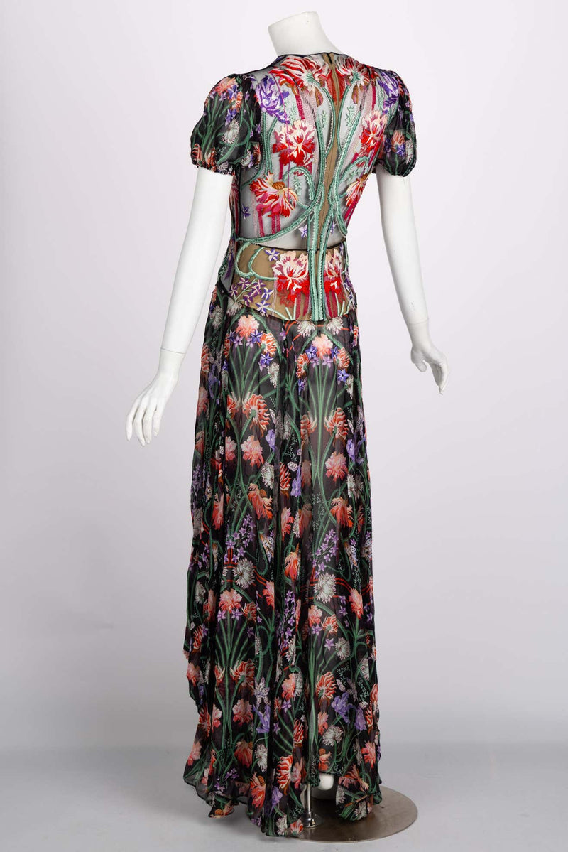 Liberty of London Floral Embroidered Silk Maxi Dress, Spring 2020