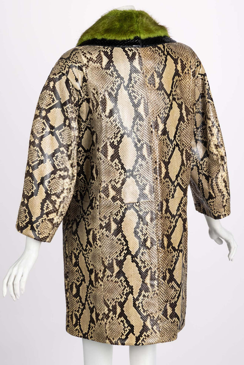 小物 MASU/FUR PRINT GOWN COAT Prada Python Green Fur Coat Runway 2011 – Basha Gold