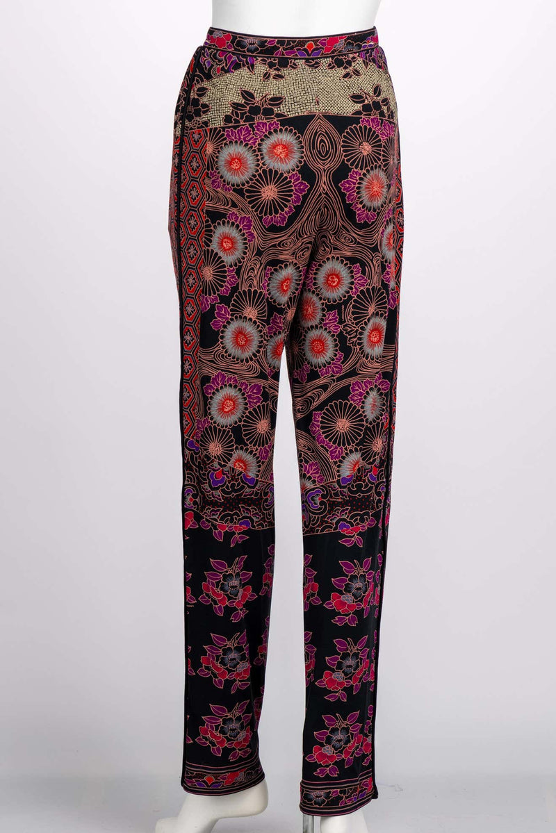 Vintage Leonard Paris Printed Silk Mini Dress / Tunic & Pants Set 1970s