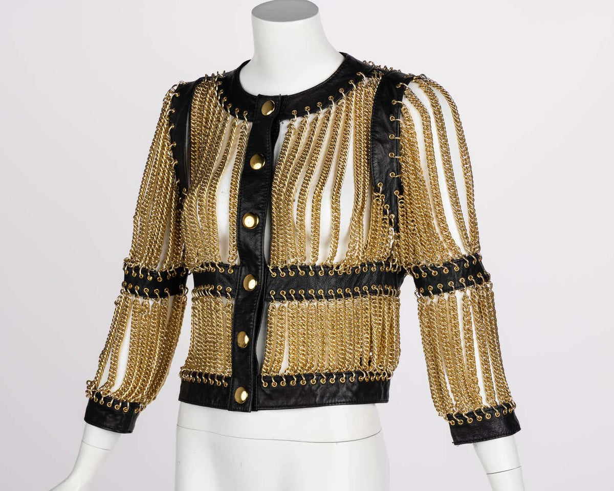 Moschino Panelled Leather Jacket In Grün | ModeSens