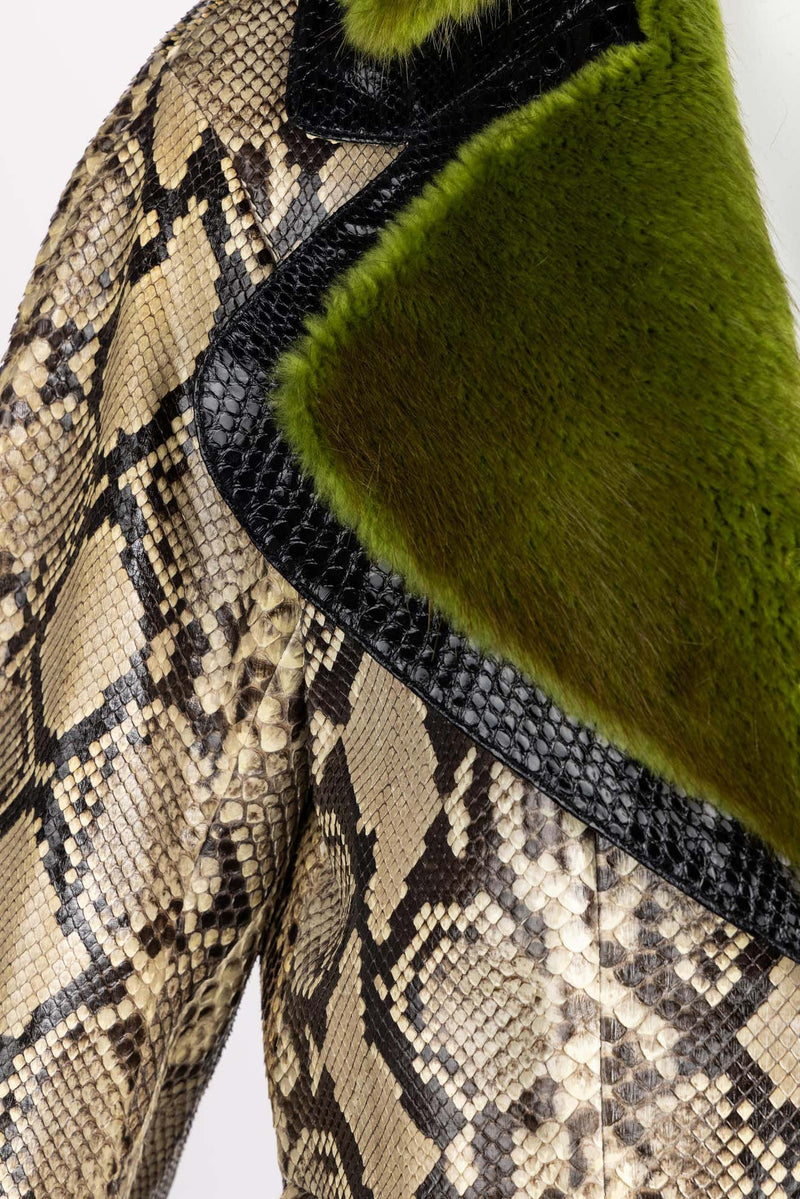 Prada Python Green Fur Coat Runway 2011