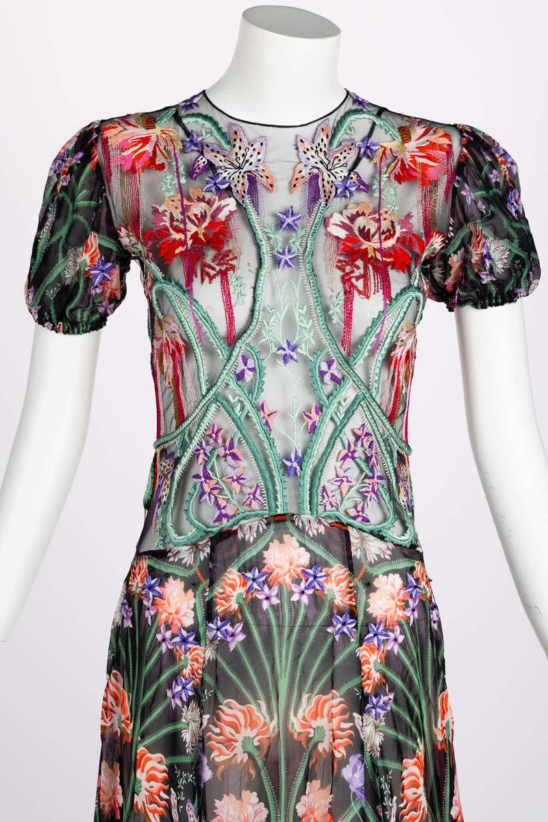 Liberty of London Floral Embroidered Silk Maxi Dress, Spring 2020