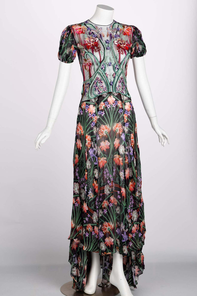 Liberty of London Floral Embroidered Silk Maxi Dress, Spring 2020