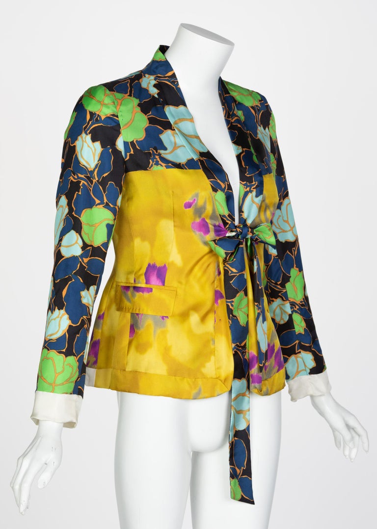 Dries Van Noten Watercolor Floral Silk Jacket Runway, Spring 2008