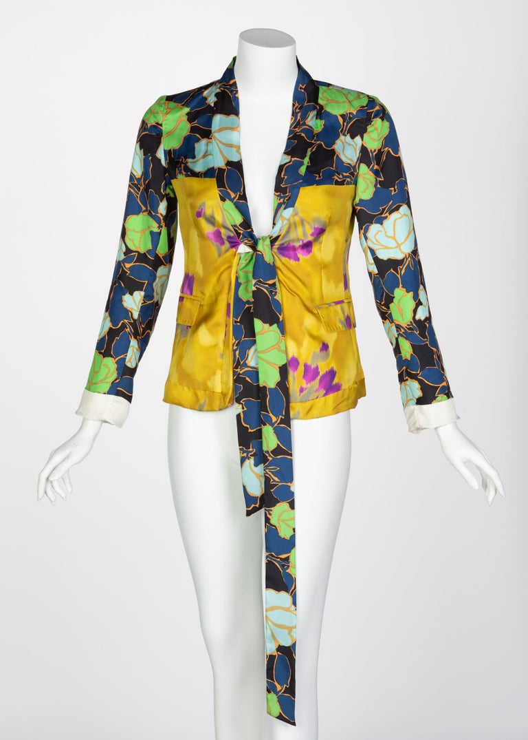 Dries Van Noten Watercolor Floral Silk Jacket Runway, Spring 2008