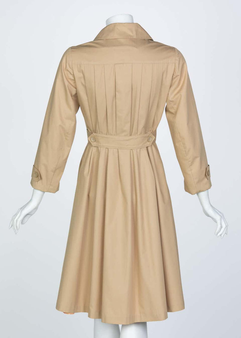 Vintage Tan Belted Cotton Trench Coat