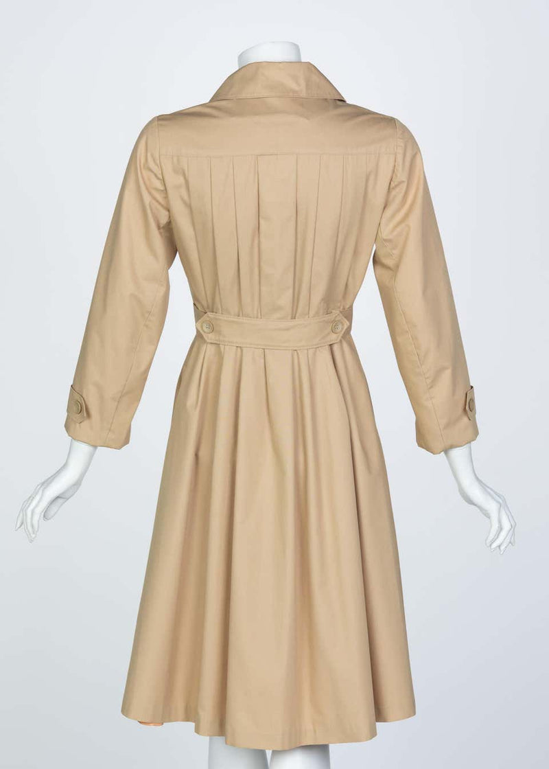 Vintage Tan Belted Cotton Trench Coat