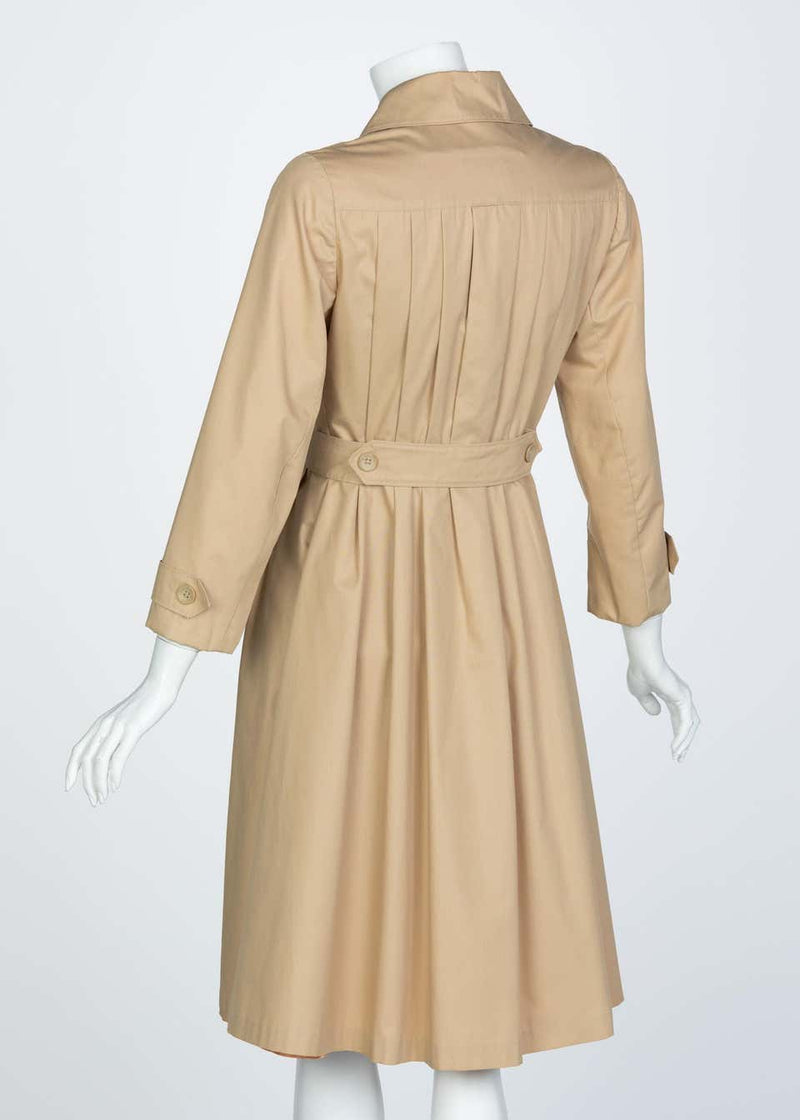 Vintage Tan Belted Cotton Trench Coat