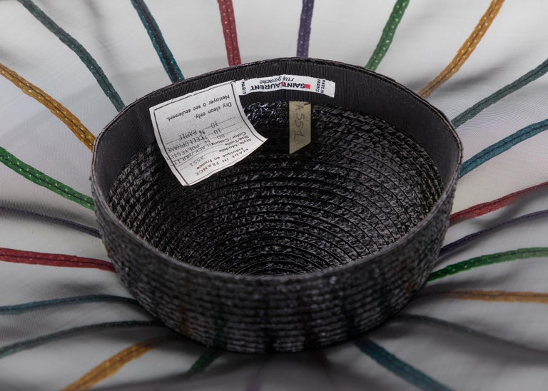 Yves Saint Laurent YSL Couture Collectors Black Rainbow Hat, 1980s