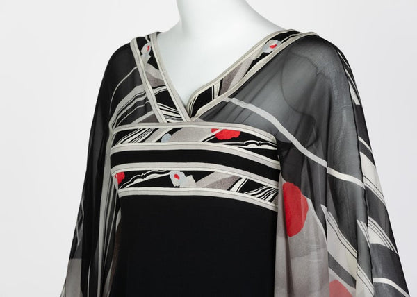 Leonard Paris Angel Sleeve Caftan Dress, 1970s
