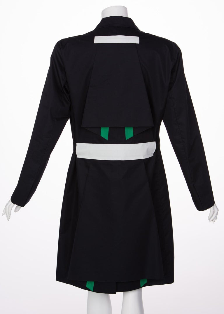 Jil Sander Midnight Navy Origami Colorblock Trench Coat
