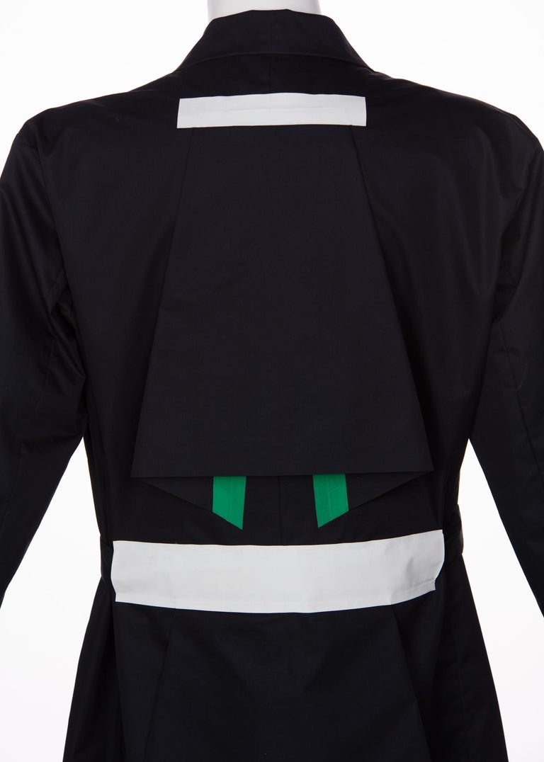 Jil Sander Midnight Navy Origami Colorblock Trench Coat
