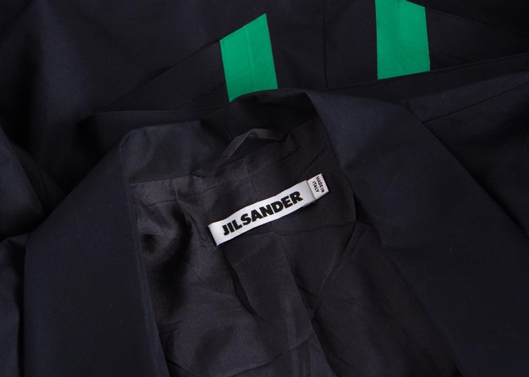 Jil Sander Midnight Navy Origami Colorblock Trench Coat
