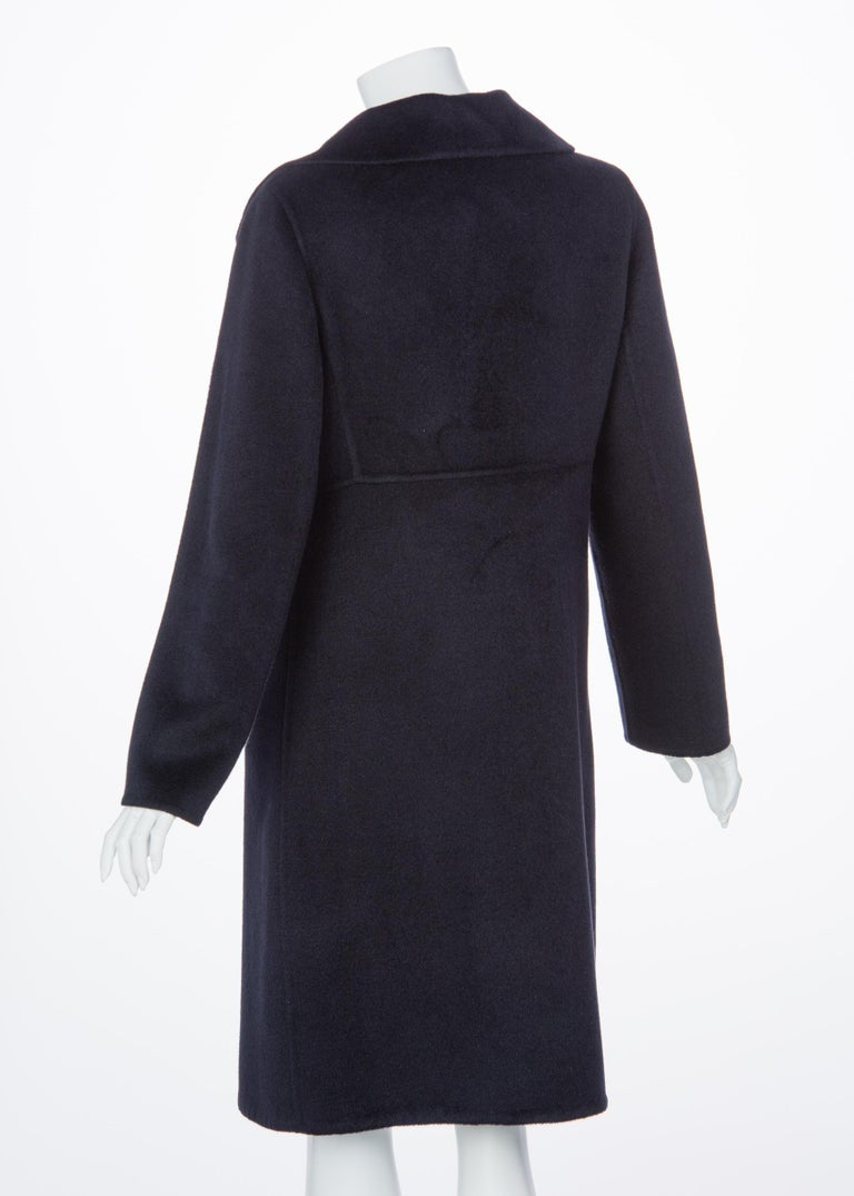 Marni Midnight Blue Wool Cashmere Angora Coat