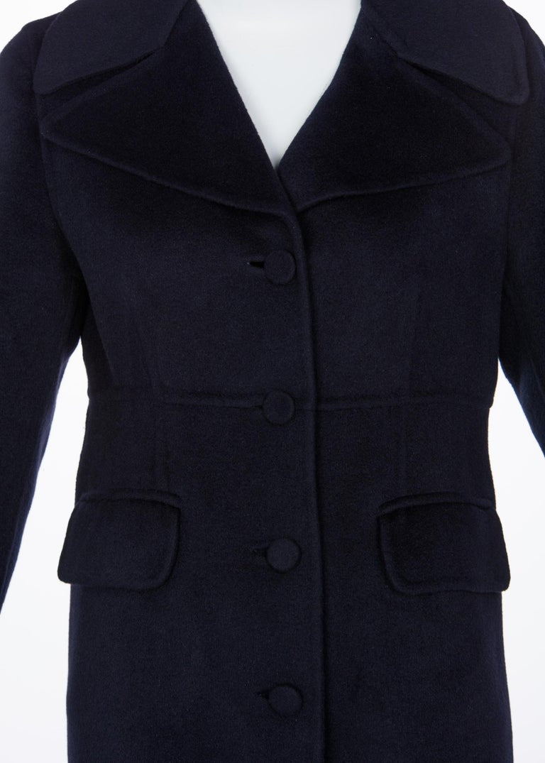 Marni Midnight Blue Wool Cashmere Angora Coat