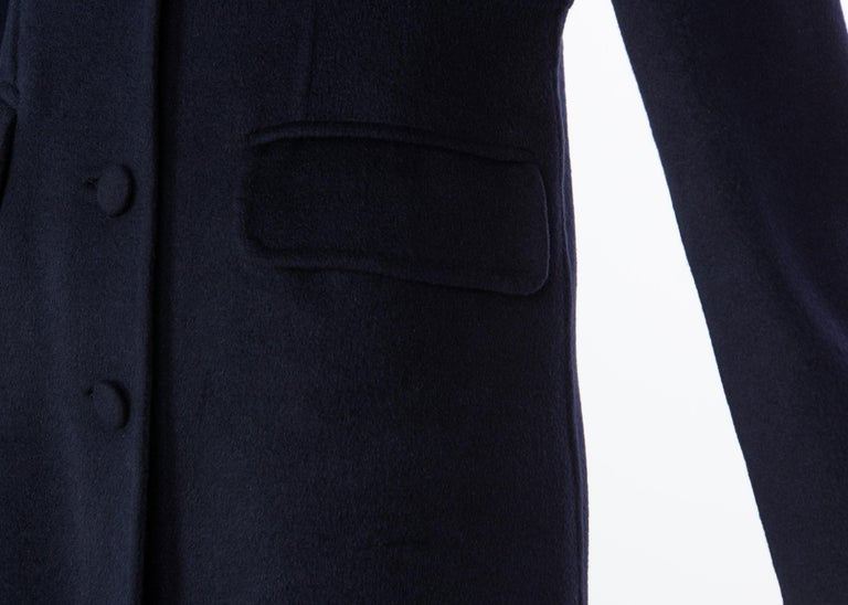 Marni Midnight Blue Wool Cashmere Angora Coat
