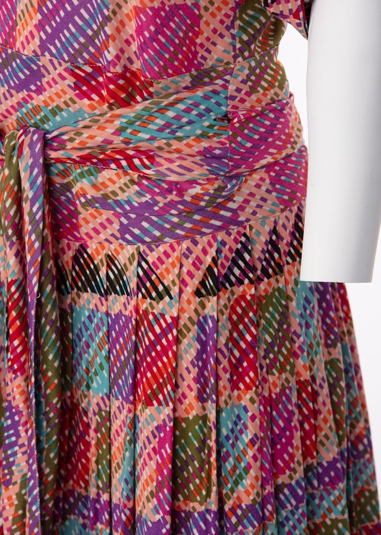 1970s Missoni Multicolored Silk Jersey Maxi Skirt Set