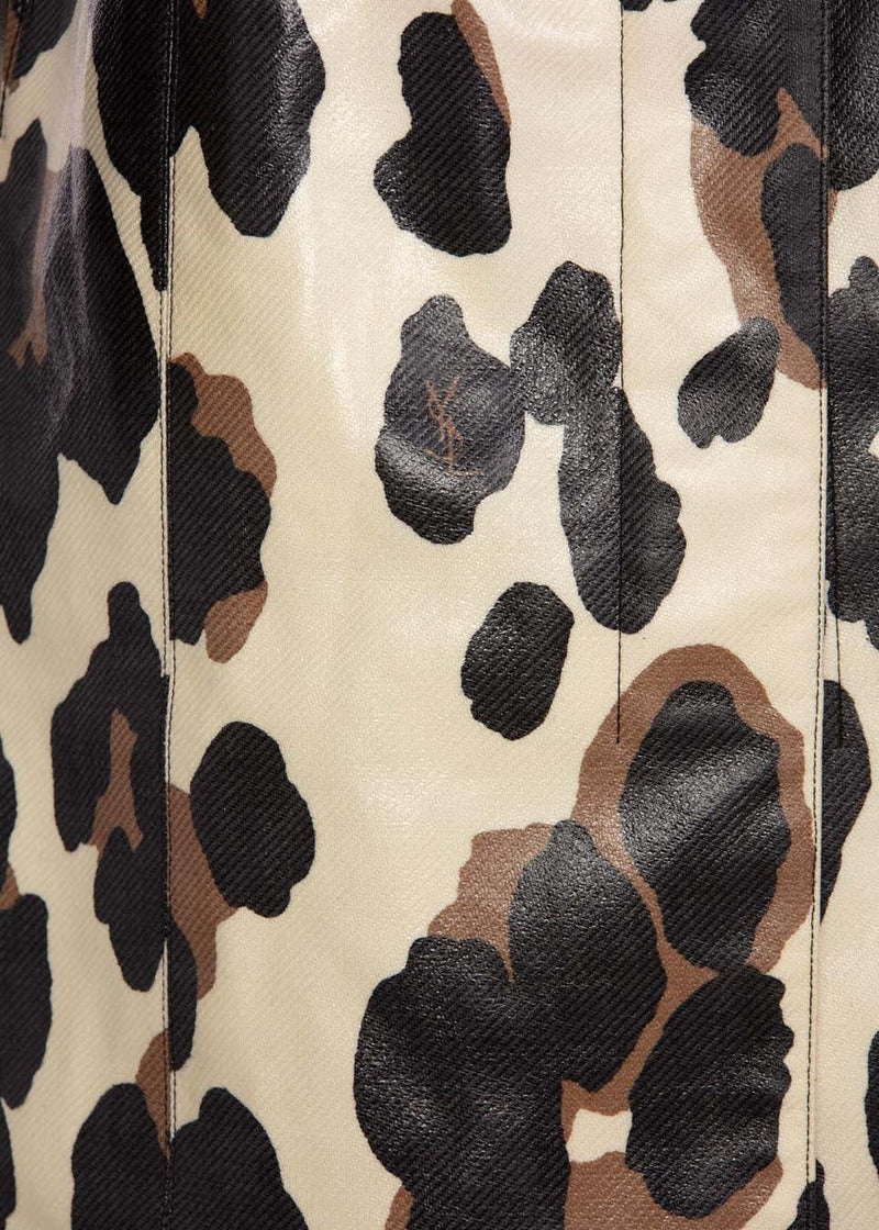 Yves Saint Laurent YSL Animal Print Belted Trench Coat