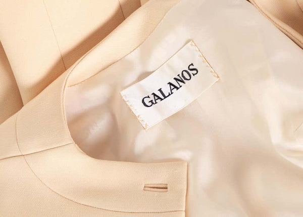 Galanos Ivory Wool Tailored A Line Dress, 1960s
