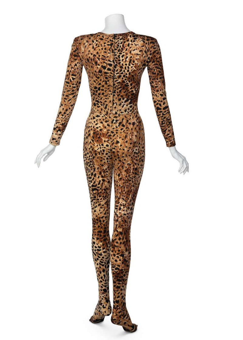 Leonard Paris Leopard Print Catsuit Runway 1990s