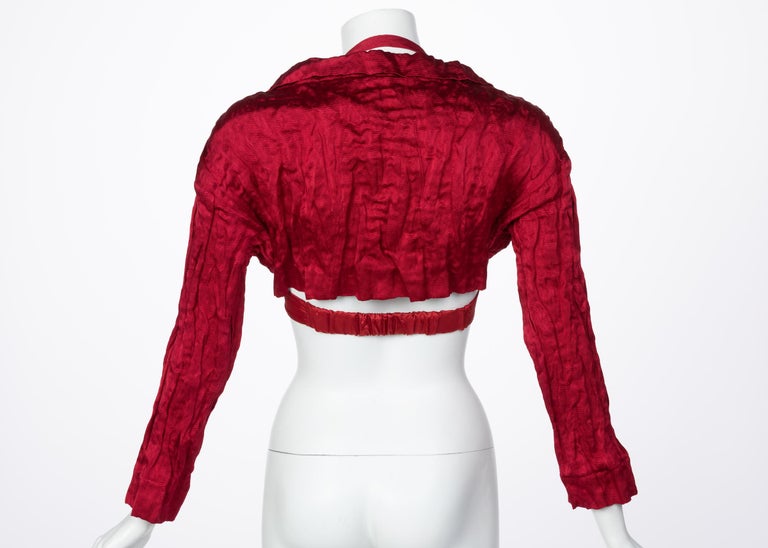 Prada Red Silk Bolero Bra Top, 2009
