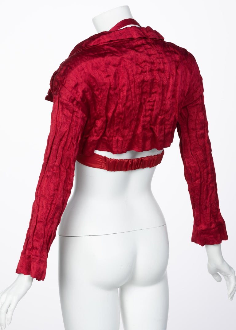 Prada Red Silk Bolero Bra Top, 2009 – Basha Gold