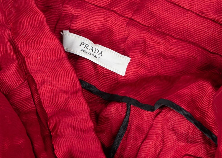 Prada Red Silk Bolero Bra Top, 2009