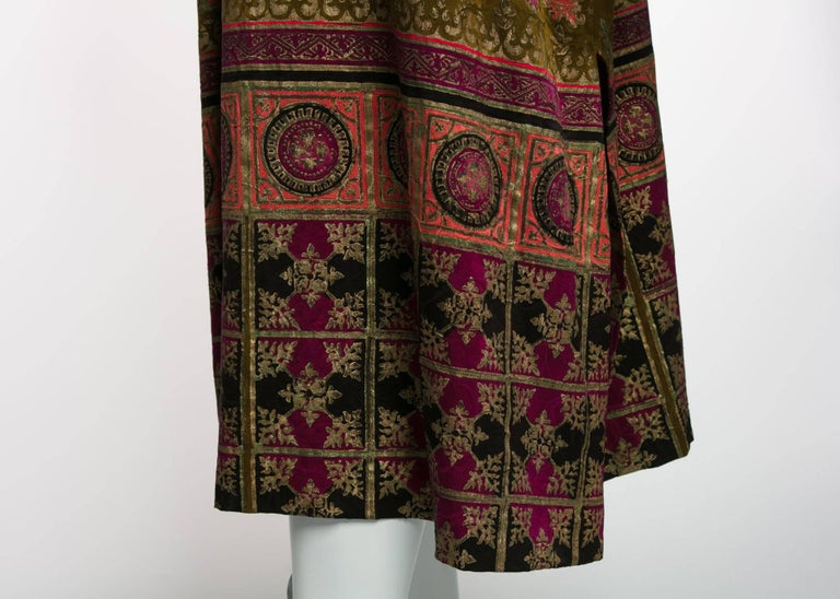 Mary Jane Sarvis One of a Kind Hand-Printed Couture Silk Caftan Dress