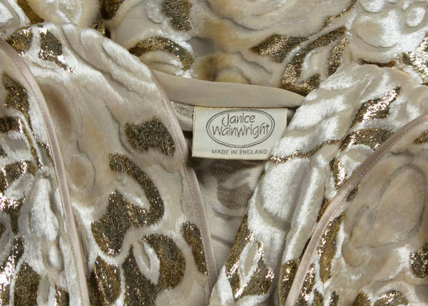 Janice Wainwright Floral Pattern Silk Devoré Velvet Cocoon Jacket Top, 1970s