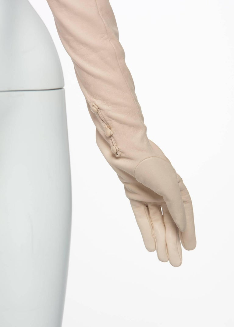 Nina Ricci Fall Runway Fox Fur Shawl Attached Leather Gloves, 2012
