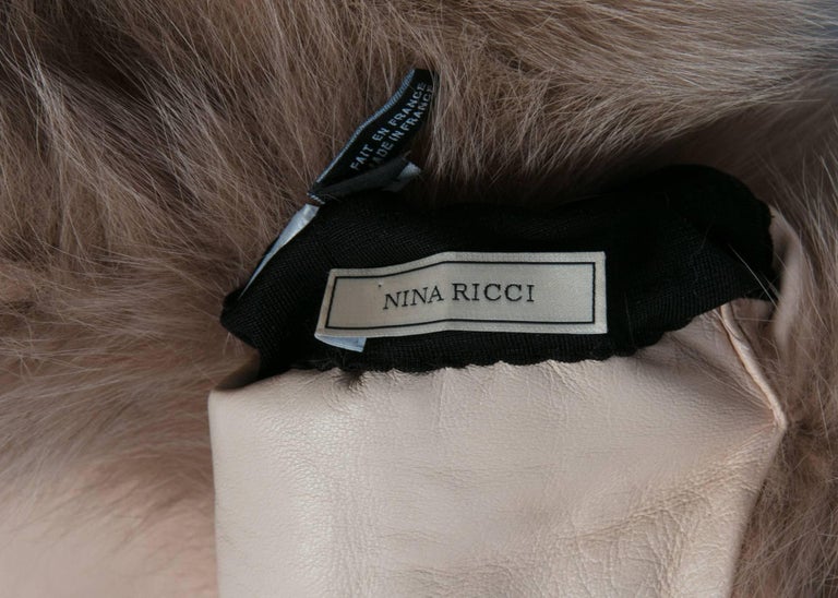 Nina Ricci Fall Runway Fox Fur Shawl Attached Leather Gloves, 2012